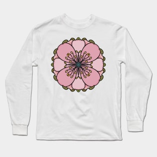 Pattern with pinkish flower, ornamental Long Sleeve T-Shirt